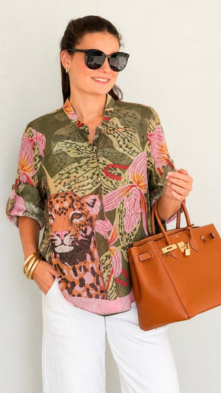 Wild Orchid Leopard Italian Top