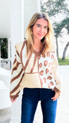 Wild Patchwork Sweater-140 Sweaters-Rousseau-Coastal Bloom Boutique, find the trendiest versions of the popular styles and looks Located in Indialantic, FL