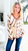Wild Patchwork Sweater-140 Sweaters-Rousseau-Coastal Bloom Boutique, find the trendiest versions of the popular styles and looks Located in Indialantic, FL