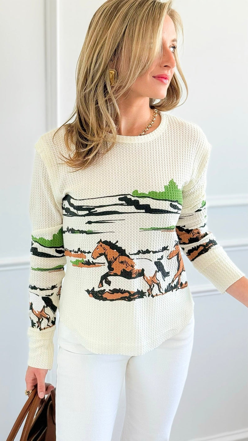 Wild Prairie Long Sleeve Top-110 Long Sleeve Tops-Taelynn-Coastal Bloom Boutique, find the trendiest versions of the popular styles and looks Located in Indialantic, FL