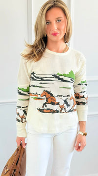 Wild Prairie Long Sleeve Top-110 Long Sleeve Tops-Taelynn-Coastal Bloom Boutique, find the trendiest versions of the popular styles and looks Located in Indialantic, FL