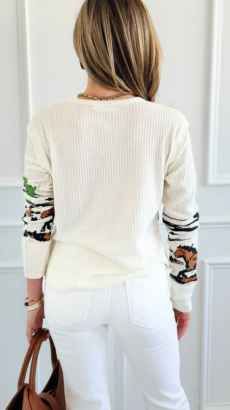 Wild Prairie Long Sleeve Top-110 Long Sleeve Tops-Taelynn-Coastal Bloom Boutique, find the trendiest versions of the popular styles and looks Located in Indialantic, FL