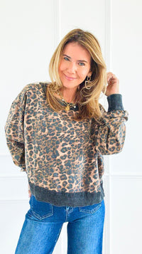 Wild Streak Knit Sweatshirt-130 Long Sleeve Tops-White Birch-Coastal Bloom Boutique, find the trendiest versions of the popular styles and looks Located in Indialantic, FL