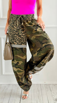 Wild Terrain Patchwork Pants - Olive Camo-170 Bottoms-POL-Coastal Bloom Boutique, find the trendiest versions of the popular styles and looks Located in Indialantic, FL