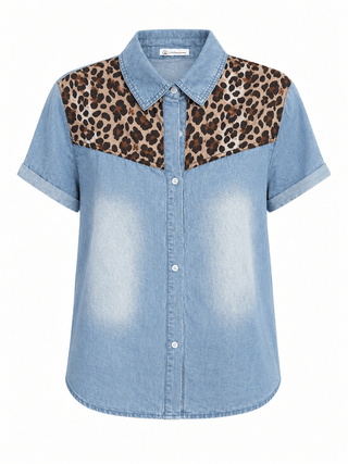 Wild Weekend Button Down Top - Myosotis