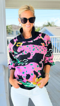 Wild Whimsy Sweater-140 Sweaters-Umgee-Coastal Bloom Boutique, find the trendiest versions of the popular styles and looks Located in Indialantic, FL