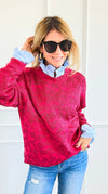 Wild Whispers Relaxed Sweater-140 Sweaters-ROUSSEAU-Coastal Bloom Boutique, find the trendiest versions of the popular styles and looks Located in Indialantic, FL