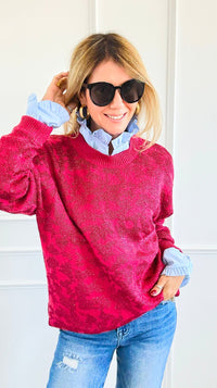Wild Whispers Relaxed Sweater-140 Sweaters-ROUSSEAU-Coastal Bloom Boutique, find the trendiest versions of the popular styles and looks Located in Indialantic, FL