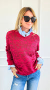 Wild Whispers Relaxed Sweater-140 Sweaters-ROUSSEAU-Coastal Bloom Boutique, find the trendiest versions of the popular styles and looks Located in Indialantic, FL