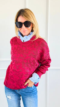 Wild Whispers Relaxed Sweater-140 Sweaters-ROUSSEAU-Coastal Bloom Boutique, find the trendiest versions of the popular styles and looks Located in Indialantic, FL