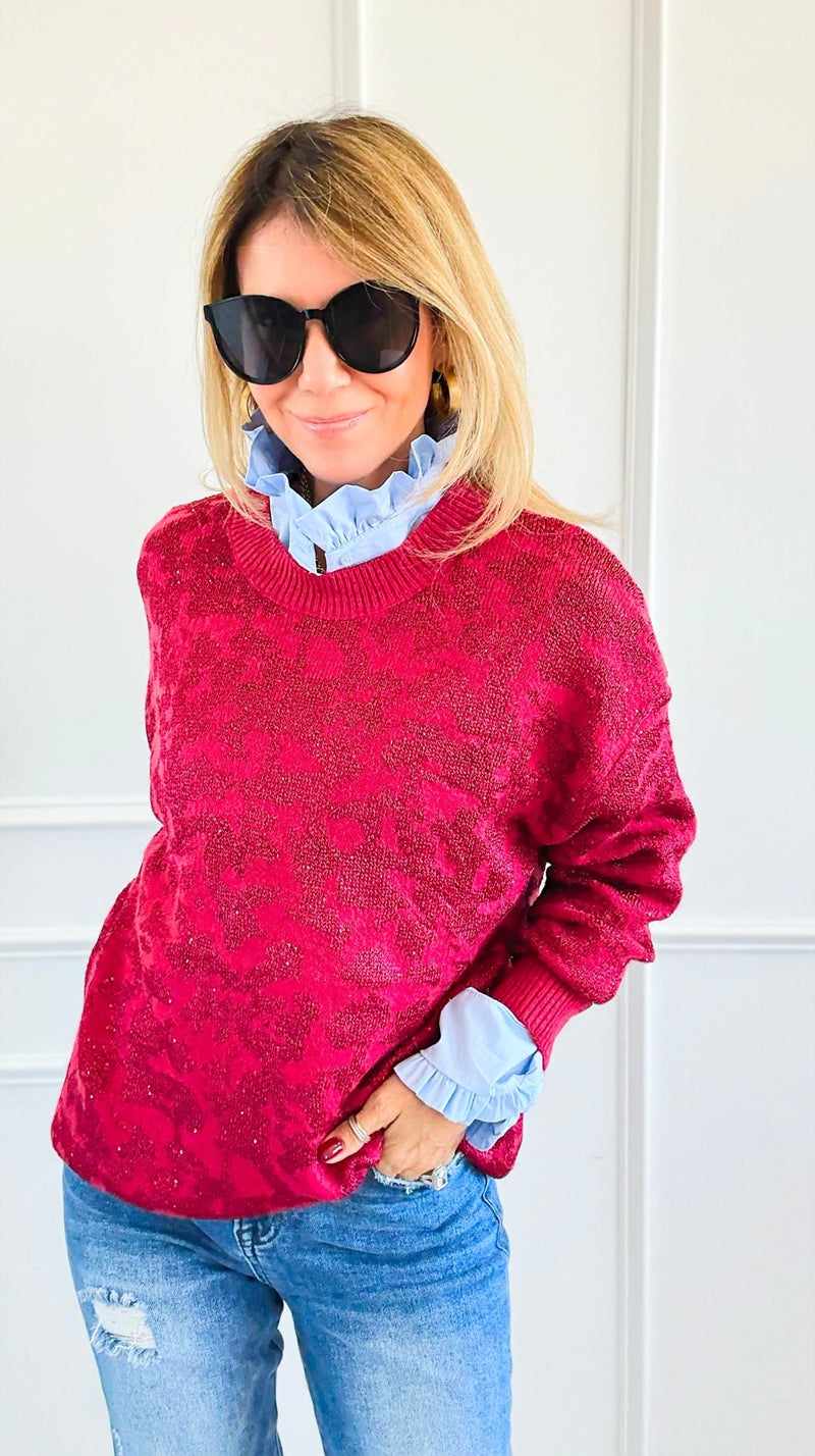 Wild Whispers Relaxed Sweater-140 Sweaters-ROUSSEAU-Coastal Bloom Boutique, find the trendiest versions of the popular styles and looks Located in Indialantic, FL