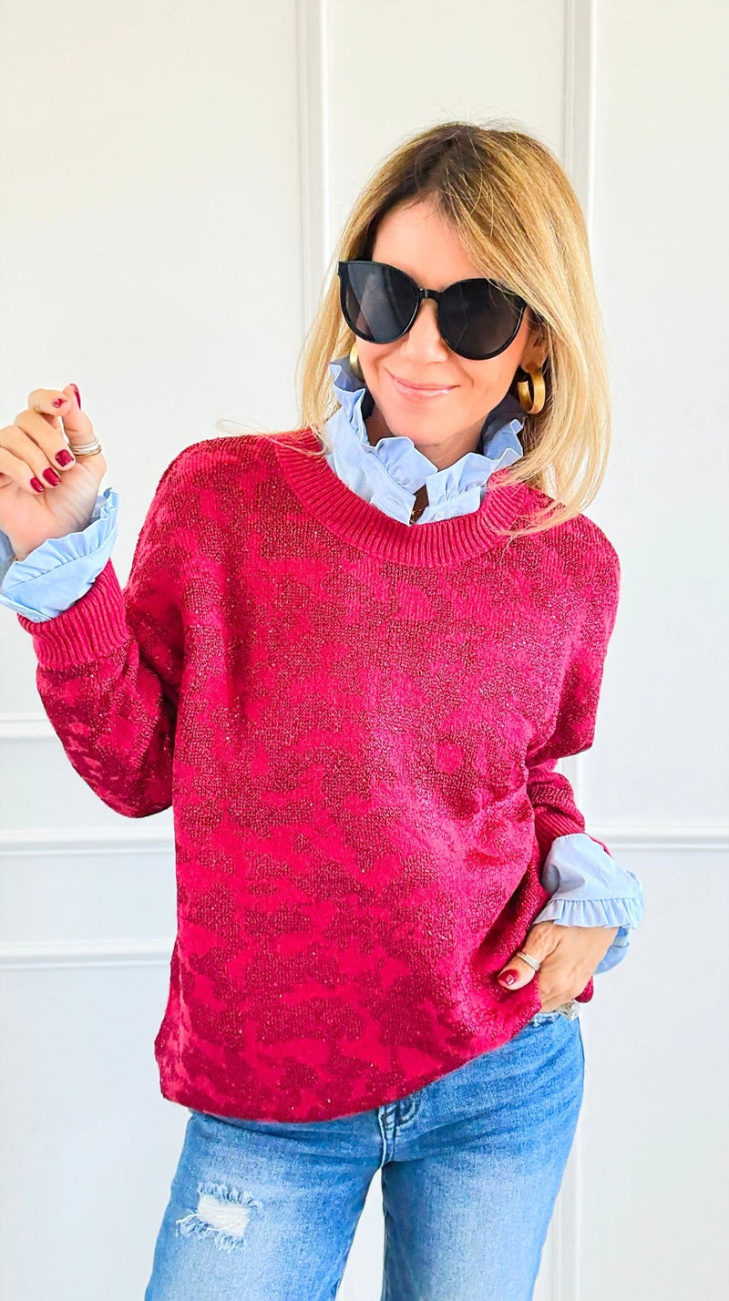 Wild Whispers Relaxed Sweater-140 Sweaters-ROUSSEAU-Coastal Bloom Boutique, find the trendiest versions of the popular styles and looks Located in Indialantic, FL