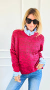 Wild Whispers Relaxed Sweater-140 Sweaters-ROUSSEAU-Coastal Bloom Boutique, find the trendiest versions of the popular styles and looks Located in Indialantic, FL