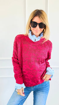 Wild Whispers Relaxed Sweater-140 Sweaters-ROUSSEAU-Coastal Bloom Boutique, find the trendiest versions of the popular styles and looks Located in Indialantic, FL