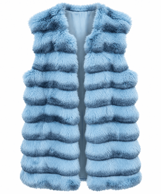 Winter Frost Faux Fur Vest - Blue