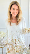 Winter Glow V-Neck Italian Knit Sweater-140 Sweaters-Italianissimo-Coastal Bloom Boutique, find the trendiest versions of the popular styles and looks Located in Indialantic, FL