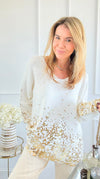 Winter Glow V-Neck Italian Knit Sweater-140 Sweaters-Italianissimo-Coastal Bloom Boutique, find the trendiest versions of the popular styles and looks Located in Indialantic, FL