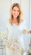 Winter Glow V-Neck Italian Knit Sweater-140 Sweaters-Italianissimo-Coastal Bloom Boutique, find the trendiest versions of the popular styles and looks Located in Indialantic, FL