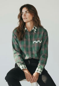 Winter Tales Button Down Top - Hunter Green