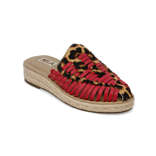 Woven Platform Slide Sandals - Leopard Multi