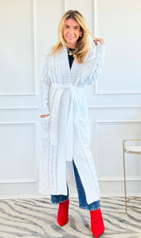Wrapped in Cable Confidence Cardigan - White