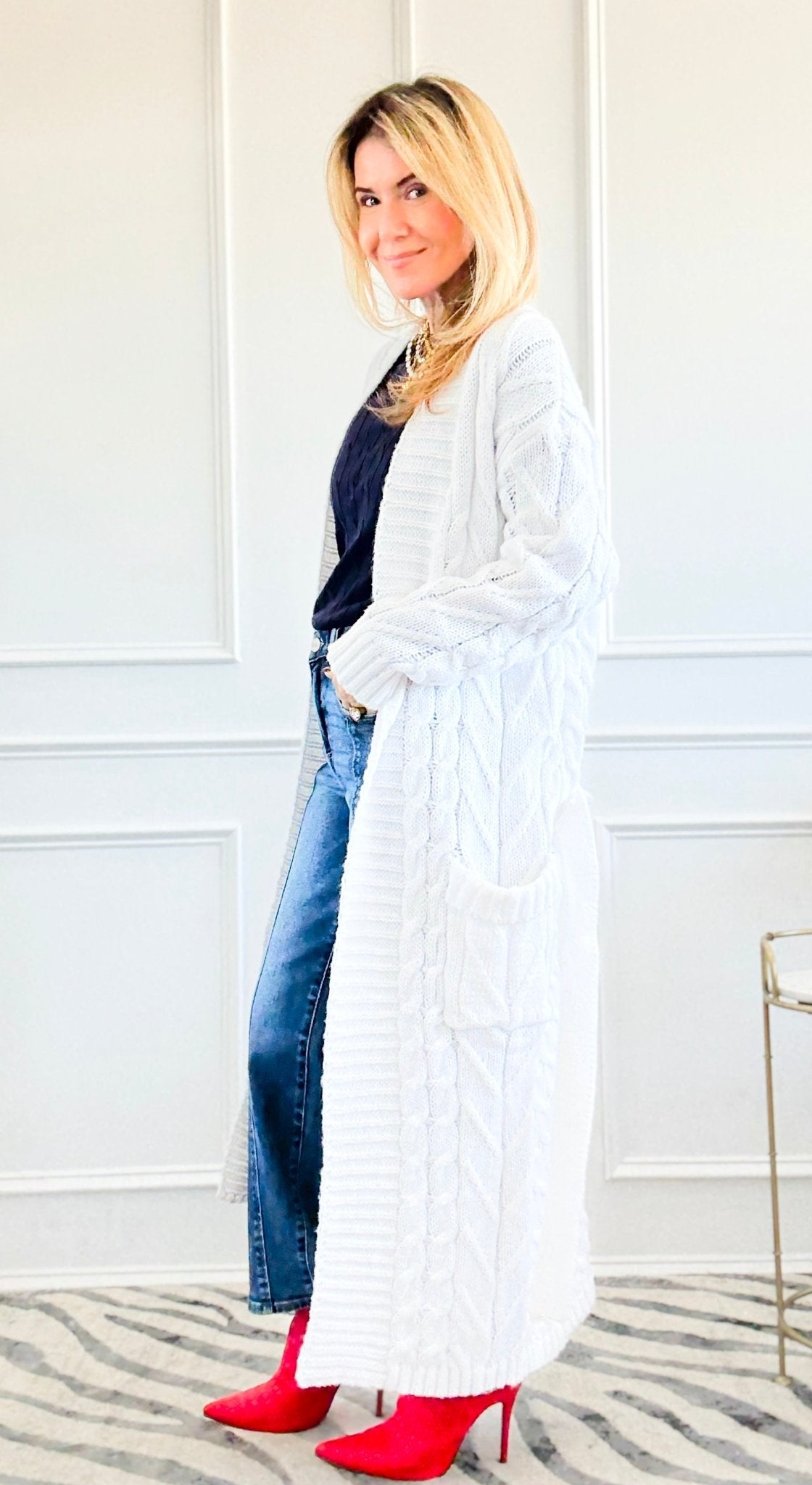 Wrapped in Cable Confidence Cardigan - White