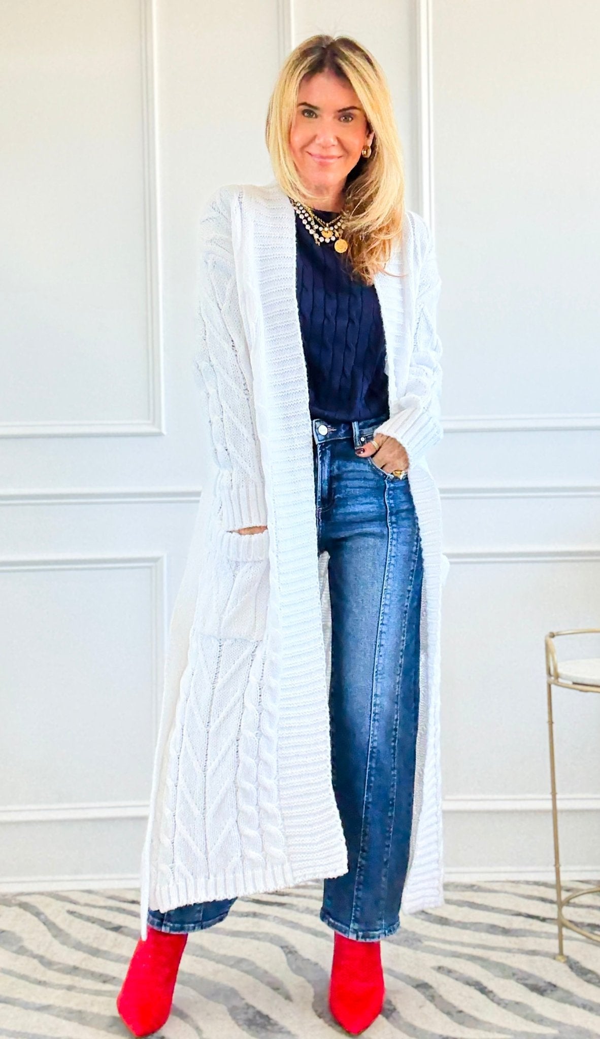 Wrapped in Cable Confidence Cardigan - White