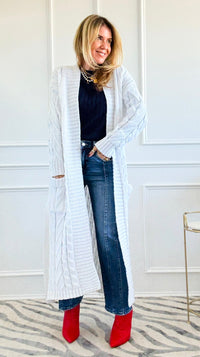 Wrapped in Cable Confidence Cardigan - White