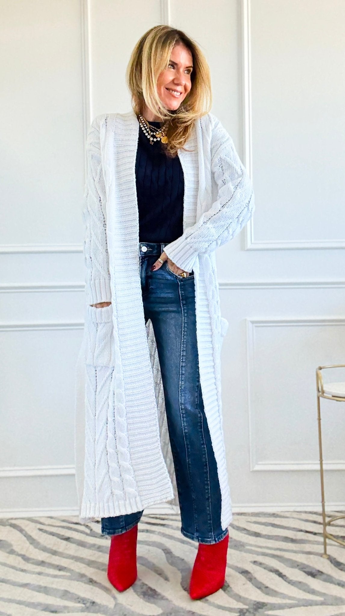 Wrapped in Cable Confidence Cardigan - White