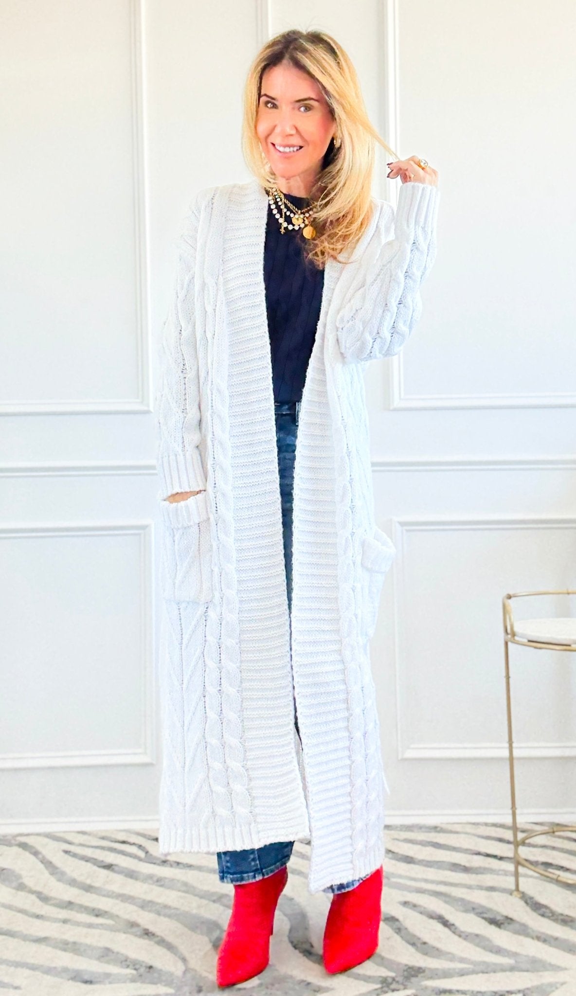 Wrapped in Cable Confidence Cardigan - White