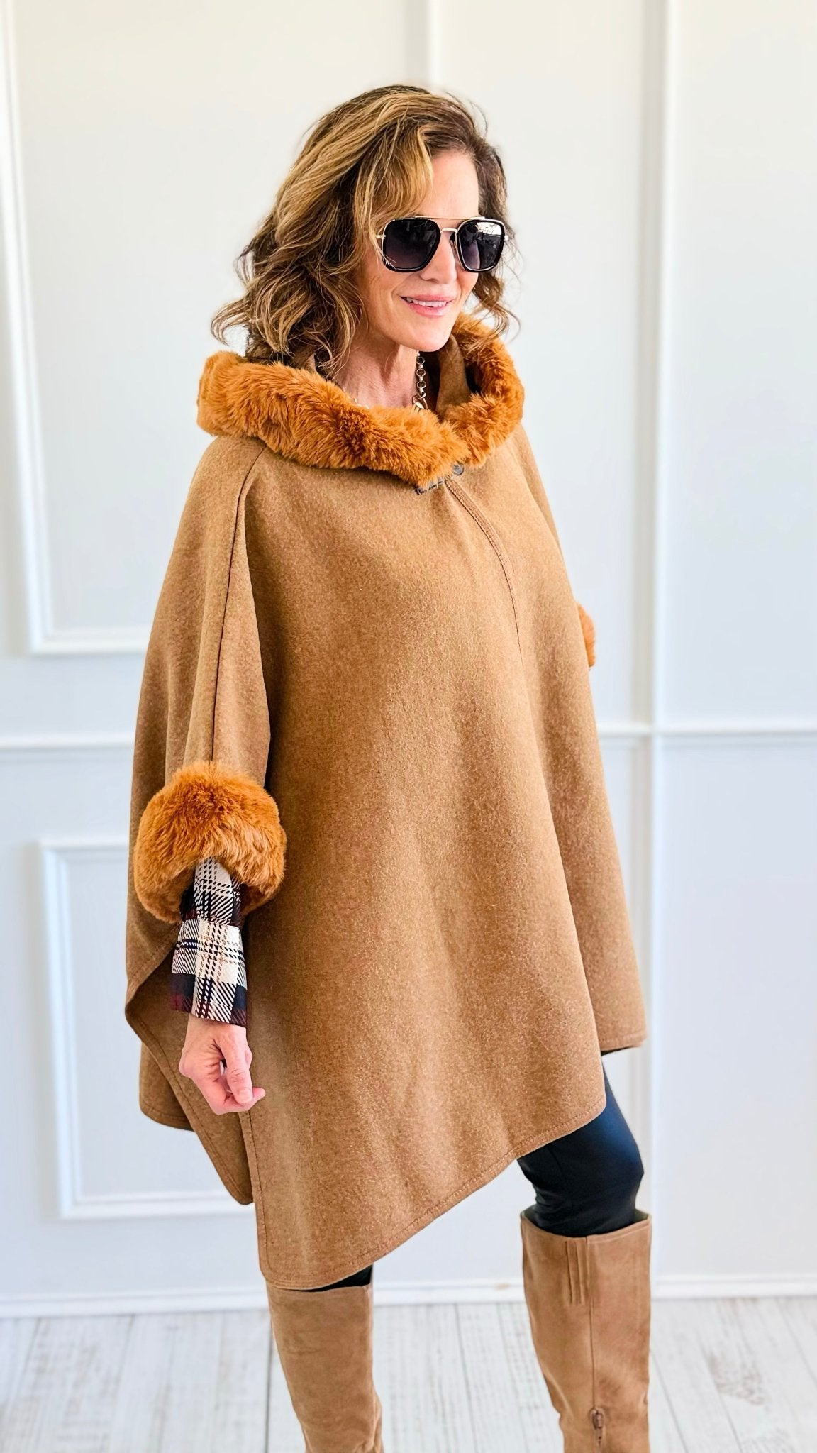 Wrapped in Warmth and Elegance Cape-160 Jackets-Original USA-Coastal Bloom Boutique, find the trendiest versions of the popular styles and looks Located in Indialantic, FL