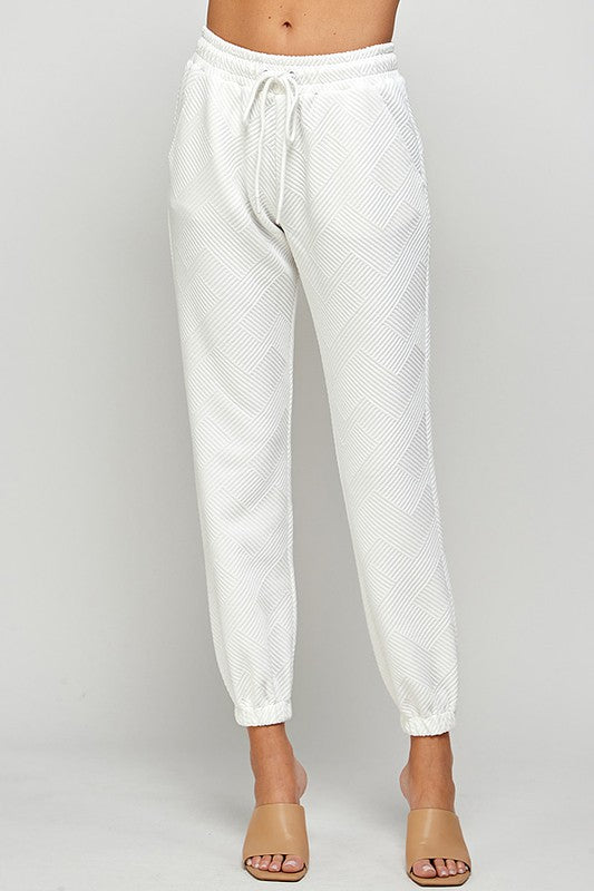 Taylor Jogger Pant - White-170 Bottoms-See and Be Seen-Coastal Bloom Boutique, find the trendiest versions of the popular styles and looks Located in Indialantic, FL