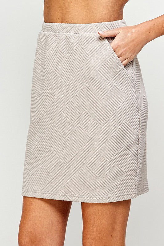 Taylor Pencil Skirt - Oatmeal-170 Bottoms-See and Be Seen-Coastal Bloom Boutique, find the trendiest versions of the popular styles and looks Located in Indialantic, FL