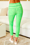 Italian Crinkle Moonlit Jogger - Neon Green-180 Joggers-Venti6-Coastal Bloom Boutique, find the trendiest versions of the popular styles and looks Located in Indialantic, FL