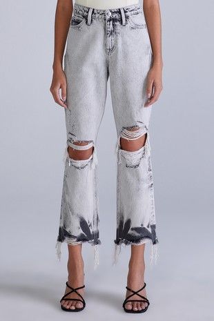 Acid Wash High Rise Jeans - Light Acid Grey-190 Denim-Ceros-Coastal Bloom Boutique, find the trendiest versions of the popular styles and looks Located in Indialantic, FL