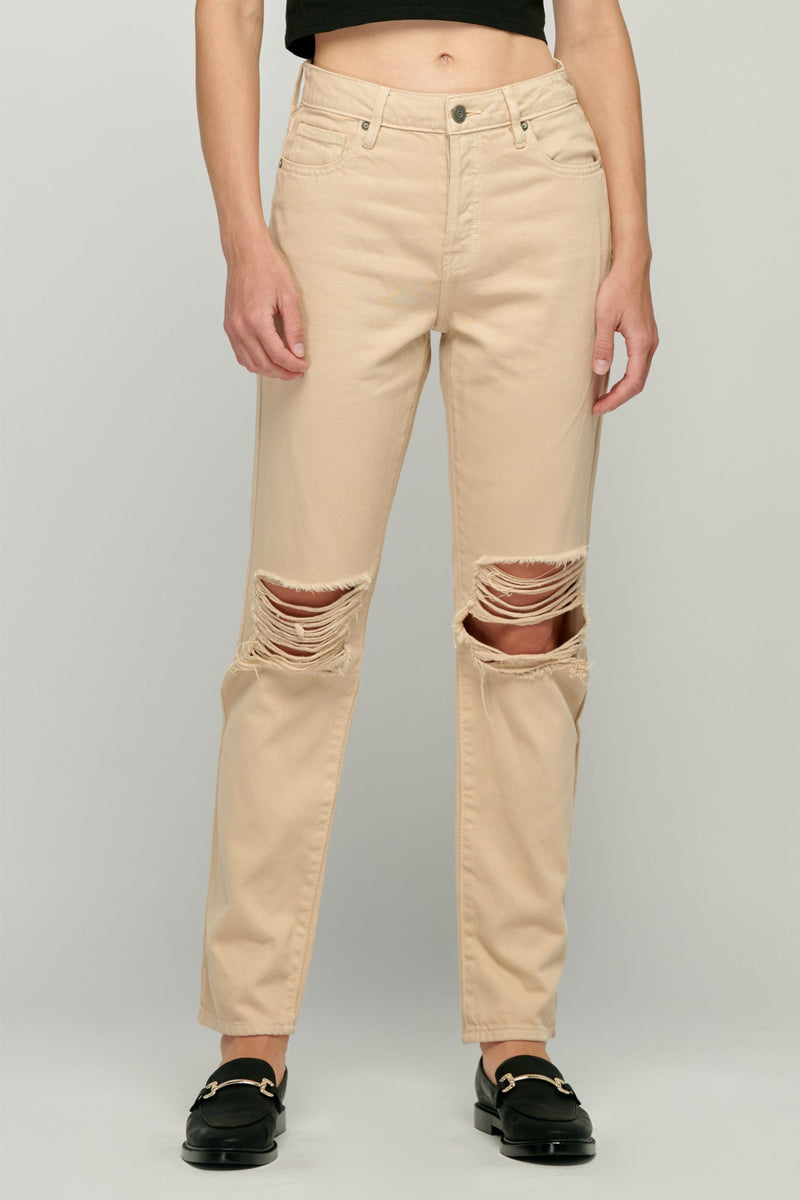 Classic Distressed Straight Jeans - Latte-190 Denim-Hidden-Coastal Bloom Boutique, find the trendiest versions of the popular styles and looks Located in Indialantic, FL