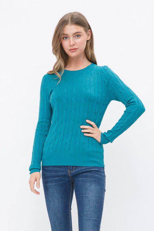 Hailey Knit Pullover Top- Teal-140 Sweaters-CIELO-Coastal Bloom Boutique, find the trendiest versions of the popular styles and looks Located in Indialantic, FL
