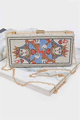 Poker CZ Party Clutch-240 Bags-Bag Boutique-Coastal Bloom Boutique, find the trendiest versions of the popular styles and looks Located in Indialantic, FL