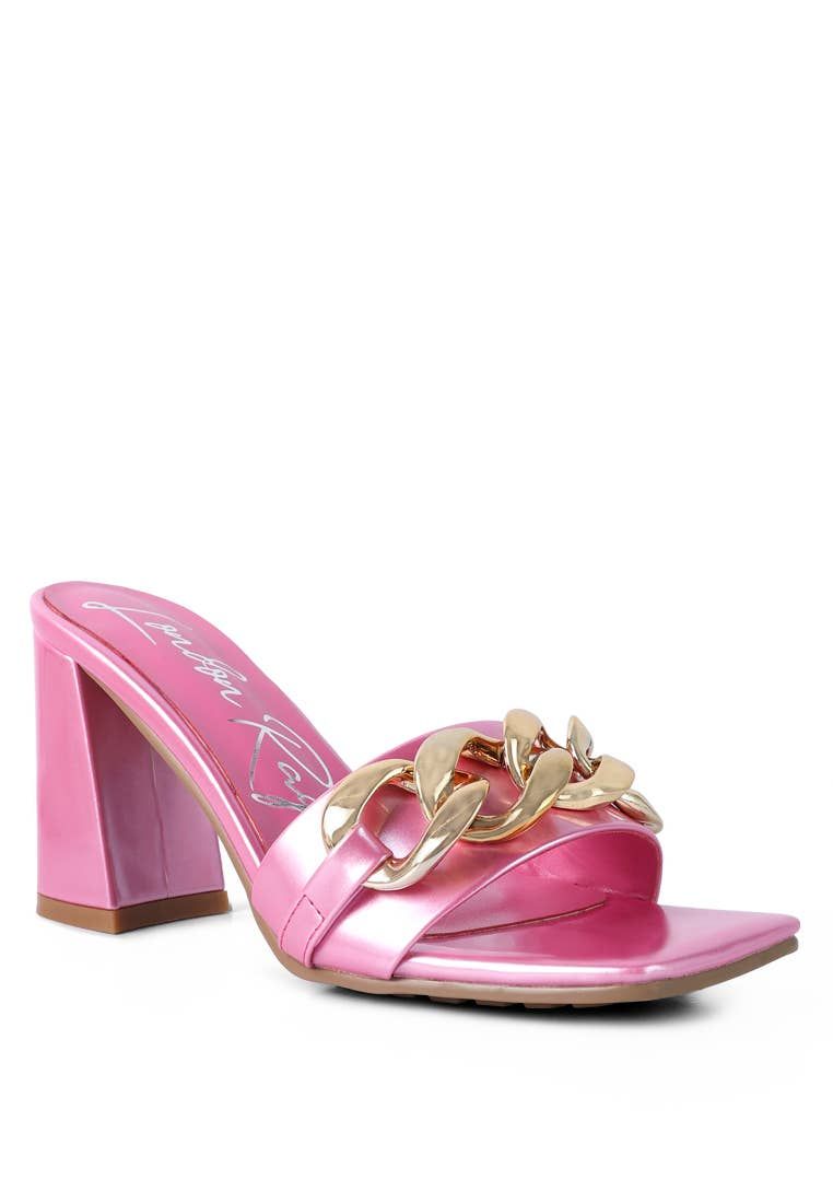 Cuban Heeled Block Sandals - Pink-250 Shoes-RagCompany-Coastal Bloom Boutique, find the trendiest versions of the popular styles and looks Located in Indialantic, FL