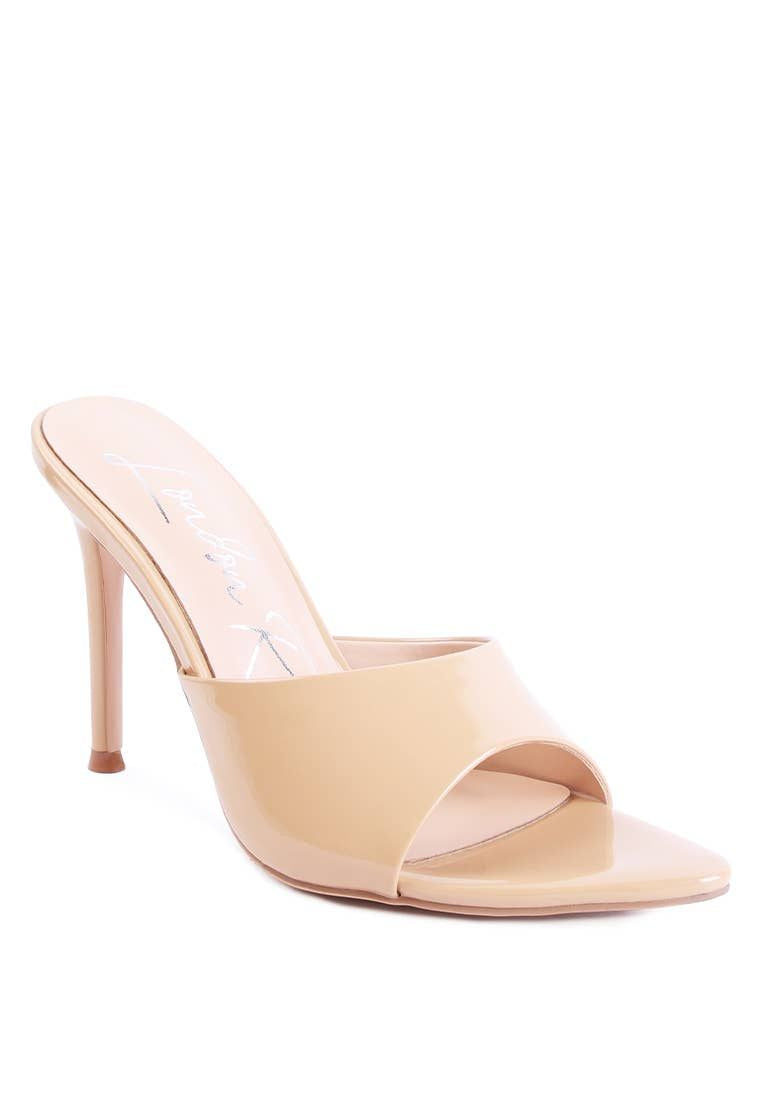 Shiny Pointed High Heel Sandal - Latte-250 Shoes-RagCompany-Coastal Bloom Boutique, find the trendiest versions of the popular styles and looks Located in Indialantic, FL