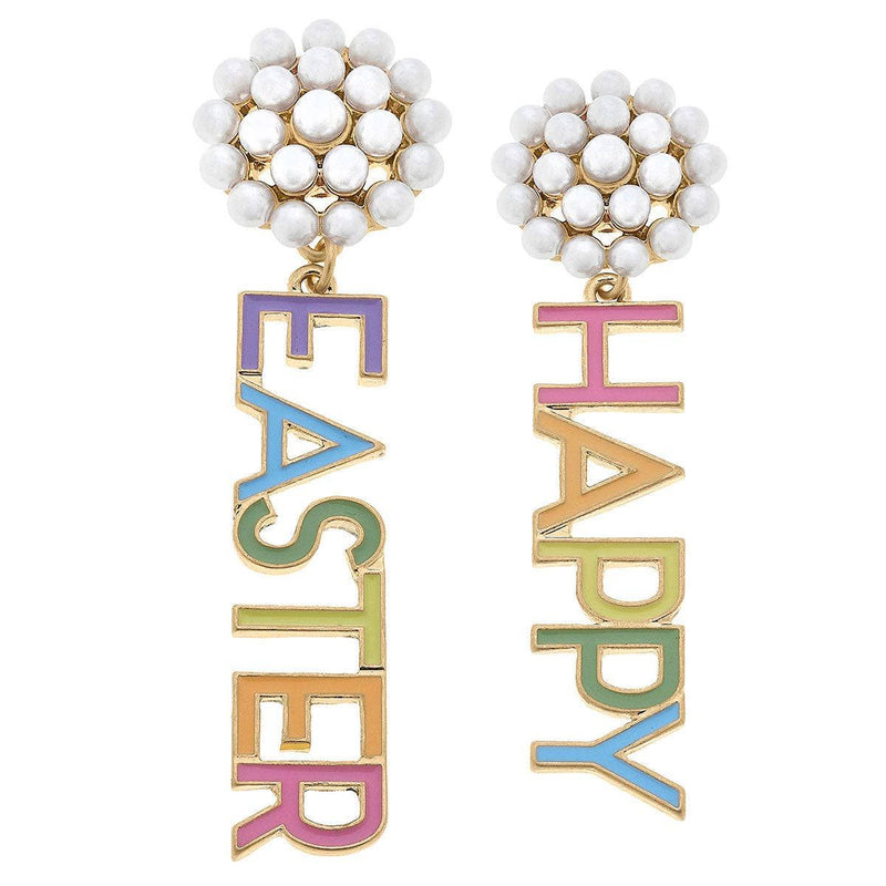 Easter Pearl Earrings - Rainbow-230 Jewelry-CANVAS STYLE-Coastal Bloom Boutique, find the trendiest versions of the popular styles and looks Located in Indialantic, FL