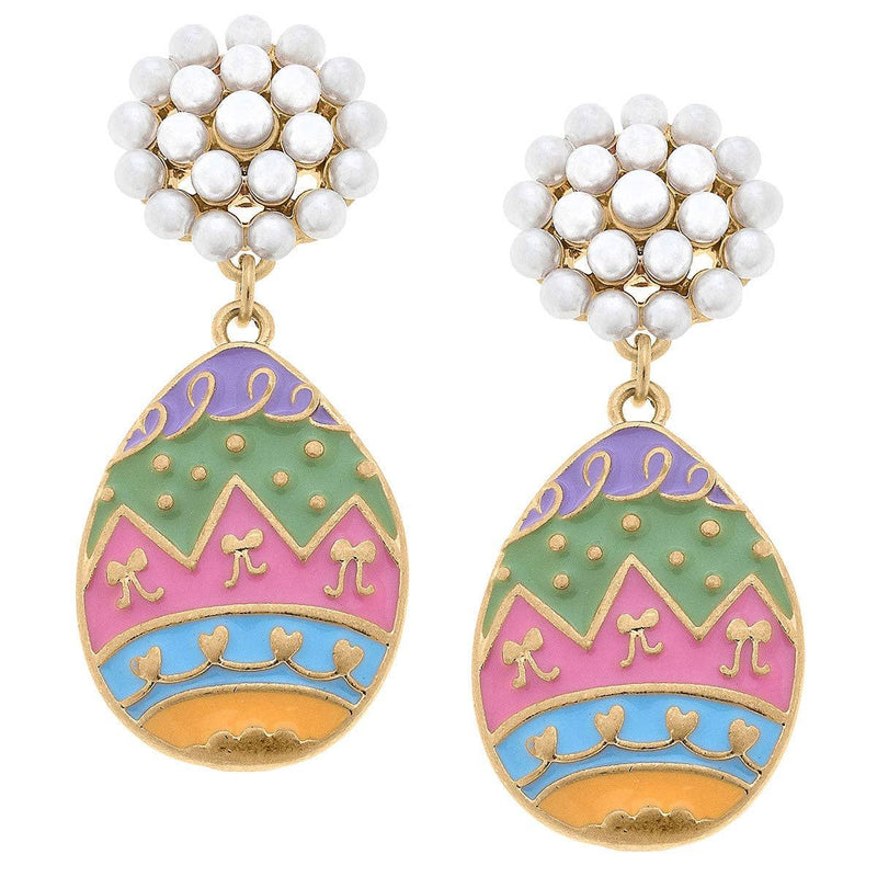 Easter Egg Pearl Earrings-230 Jewelry-CANVAS STYLE-Coastal Bloom Boutique, find the trendiest versions of the popular styles and looks Located in Indialantic, FL