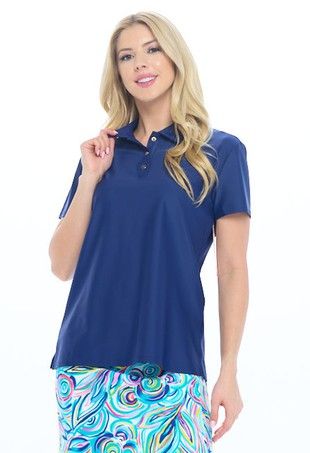Short Sleeve Polo Shirt - Navy-110 Short Sleeve Tops-ARYEH-Coastal Bloom Boutique, find the trendiest versions of the popular styles and looks Located in Indialantic, FL