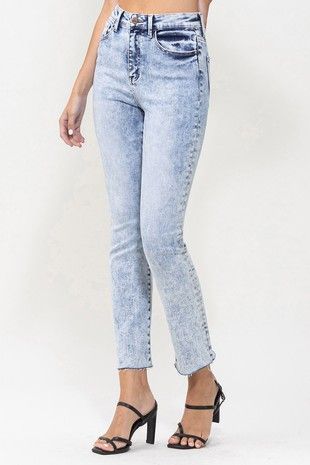 Super High Slim Straight Jean-170 Bottoms-Vervet-Coastal Bloom Boutique, find the trendiest versions of the popular styles and looks Located in Indialantic, FL