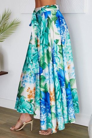Hydrangea Italian Maxi Skirt-170 Bottoms-Venti6-Coastal Bloom Boutique, find the trendiest versions of the popular styles and looks Located in Indialantic, FL