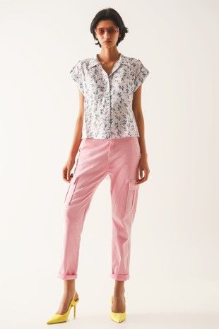 Trendy High Rise Cargo Pants-170 Bottoms-Q2-Coastal Bloom Boutique, find the trendiest versions of the popular styles and looks Located in Indialantic, FL