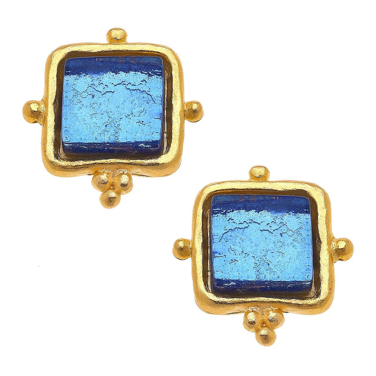 Pre Order - Madeline Sapphire French Studs - Susan Shaw-230 Jewelry-SUSAN SHAW-Coastal Bloom Boutique, find the trendiest versions of the popular styles and looks Located in Indialantic, FL