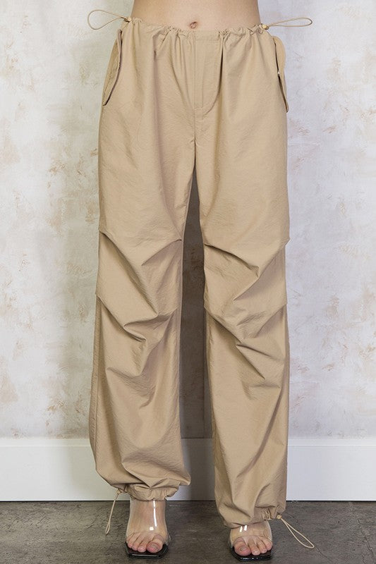 Step Up Parachute pants - Khaki-170 Bottoms-Rehab-Coastal Bloom Boutique, find the trendiest versions of the popular styles and looks Located in Indialantic, FL