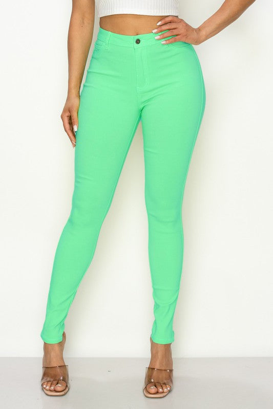 Super Stretch Skinny Jeans - Mint-190 Denim-DENIM ZONE-Coastal Bloom Boutique, find the trendiest versions of the popular styles and looks Located in Indialantic, FL