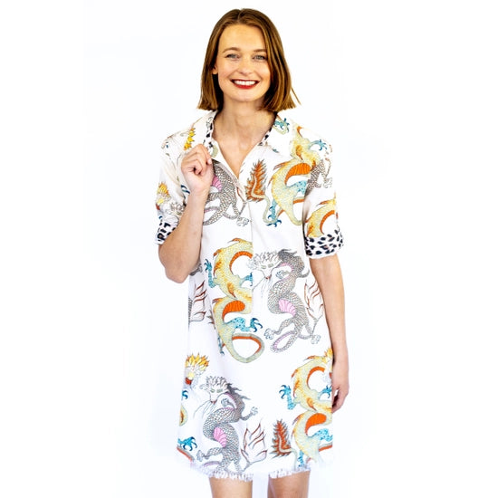 Chatham Dragon Print Dress-200 Dresses/Jumpsuits/Rompers-Dizzy Lizzie-Coastal Bloom Boutique, find the trendiest versions of the popular styles and looks Located in Indialantic, FL